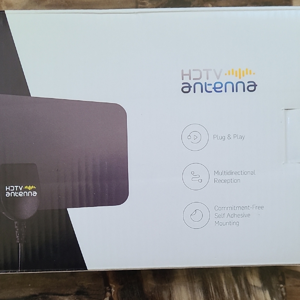 HDTV Antenna Indoor Flat Antenna - Black